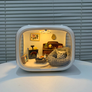 Dollhouse娃娃屋迷你3D小屋玩具手工DIY微缩场景模型ob11娃屋夜灯