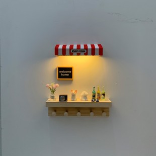 创意进门玄关挂钩入户钥匙挂钩实木壁挂式 饰 收纳架现代简约摆件装