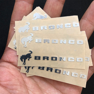 适用于福特烈马Bronco字母金属车贴车标叶子板标车防水装饰贴纸