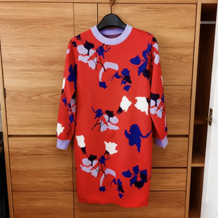 针织毛衣连衣裙 红色长款 龙笛Londee旗下品牌 瀞