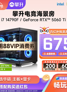 【百亿补贴】攀升i5 14600K升245KF/i7 14790F/华硕RTX5060/5060Ti游戏整机台式电脑主机DIY装机组装台式机