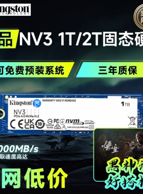 金士顿NV3 M2固态硬盘1T/2T台式机电脑游戏主机笔记本SSD黑神话