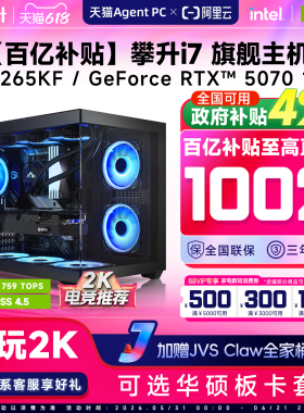 【百亿补贴+国补】攀升台式电脑主机u7 265KF/华硕RTX5060/5070三角洲吃鸡游戏直播主机台式电脑diy组装整机