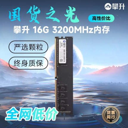 攀升16G DDR4 3200台式机电脑主机电竞DDR5 5600内存条黑神话