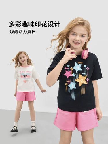 Дисней, хлопковая летняя детская футболка, подходит для подростков