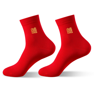 恒源祥本命年红色喜袜子男女结婚