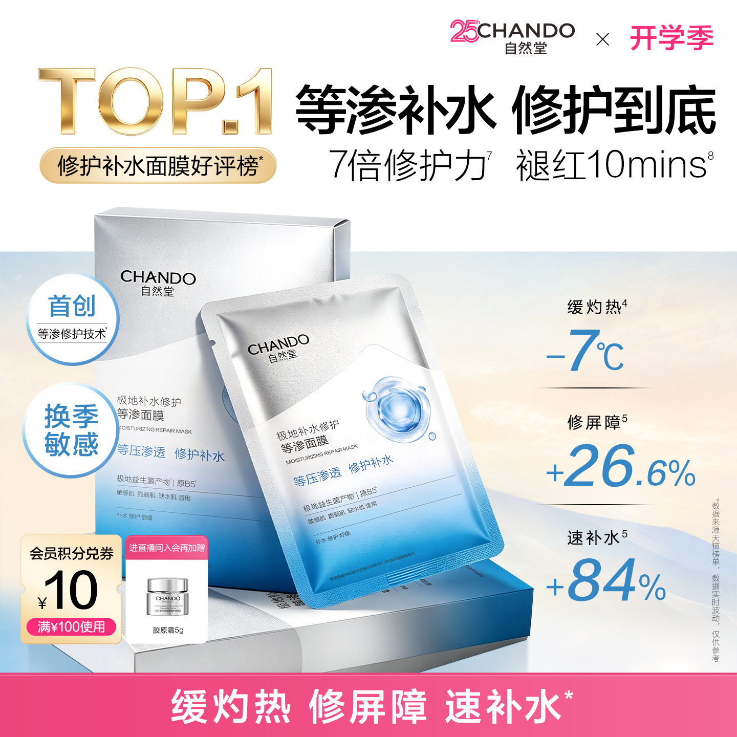 自然堂极地补水面膜20片 2.1元/片 - 86线报