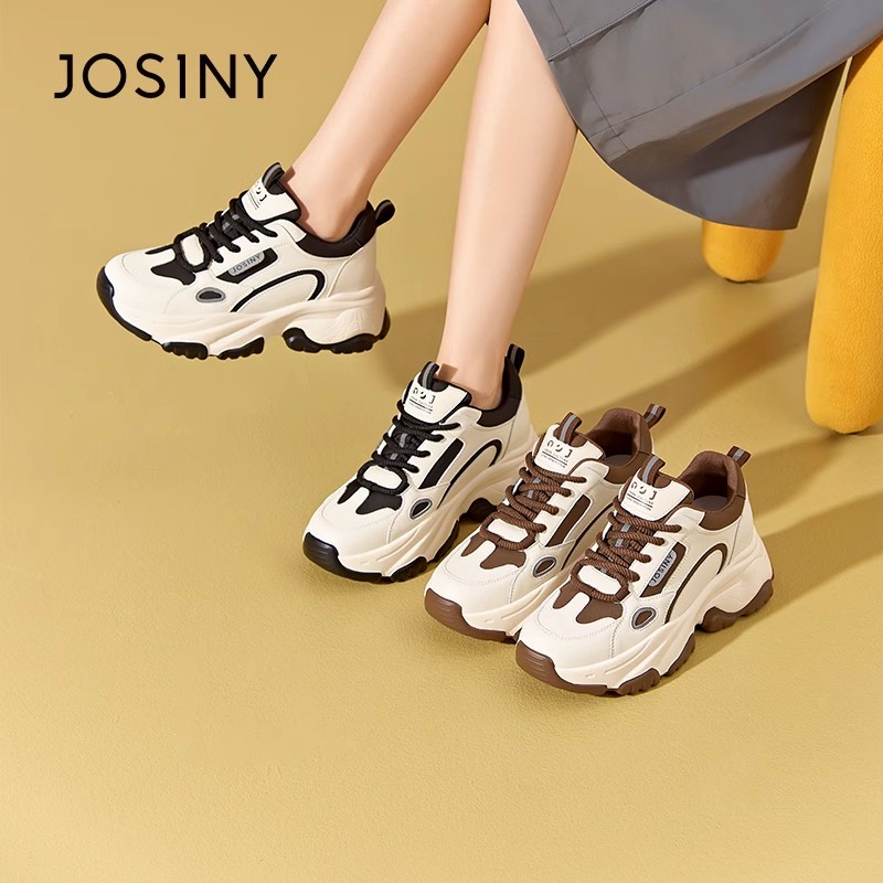 卓诗尼2025秋季新款厚底运动鞋潮流百搭复古老爹鞋时尚舒适休闲鞋