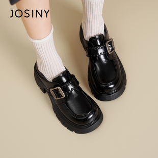 新款 潮流百搭单鞋 厚底小皮鞋 舒适复古乐福鞋 女 时尚 卓诗尼2026春季