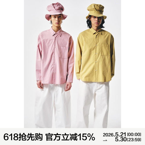 MANUFACTURE 砂洗三色长袖衬衣