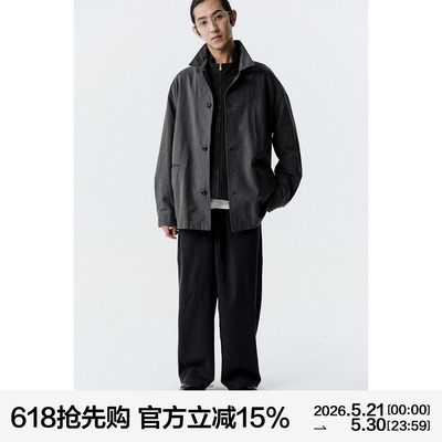 MANUFACTURE 斜纹棉质一字袋夹克