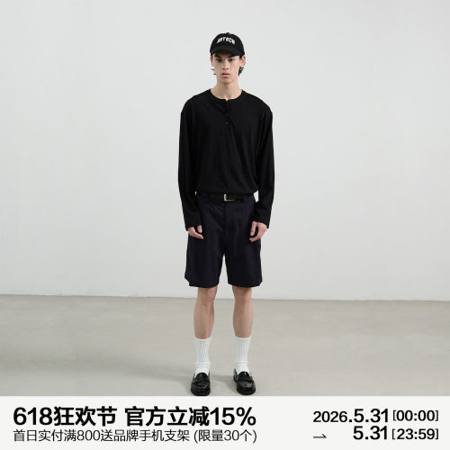 MANUFACTURE 棉麻膝上短裤