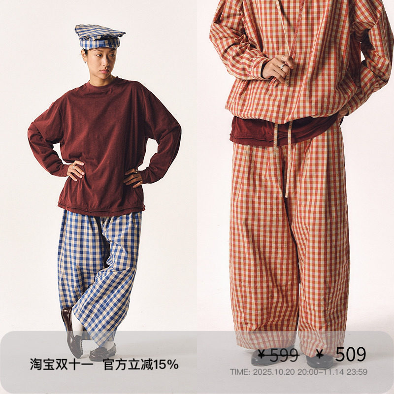 MANUFACTURE 格纹气休闲裤