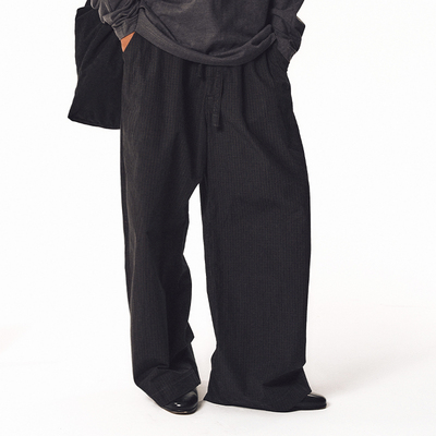 MANUFACTURE 松紧腰棉质格纹长裤