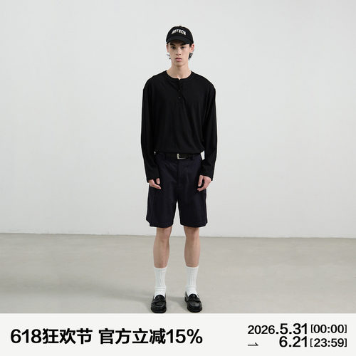 MANUFACTURE 棉麻膝上短裤