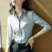 Светло -серая круглая шея седьмой рукав 3290