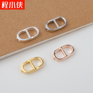 S925纯银猪鼻子8字日字双环扣头DIY手工串珠手链项链连接装饰配件