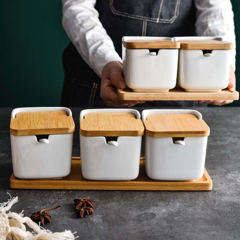 Japanese Bamboo Flip ceramics Caster Seasoning Box Kitchen utensils Three-piece Suite Salt and sugar Cruetin the Kitchen/Cooking utensils , Kitchen Gadgets/Kitchen storage , Storage jars/Kitchen storage containers , Seasoning bottles  category - from Buy2taobao.com to provide professional Taobao agent buy service