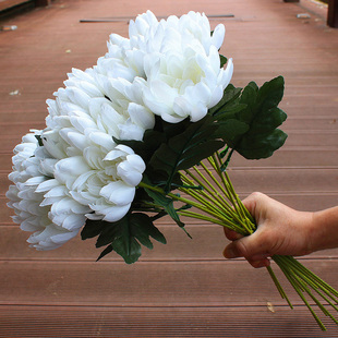 单枝菊花仿真雏菊祭祀扫墓手捧假菊花上坟扫墓花陵园追悼花哀思花
