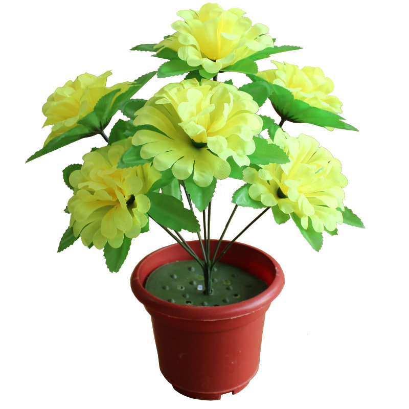 便宜仿真花菊花束清明节花墓碑7头假花插花祭祀绢花祭奠花扫墓花