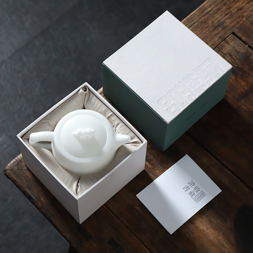 康乐品素烧冰种玉瓷茶壶