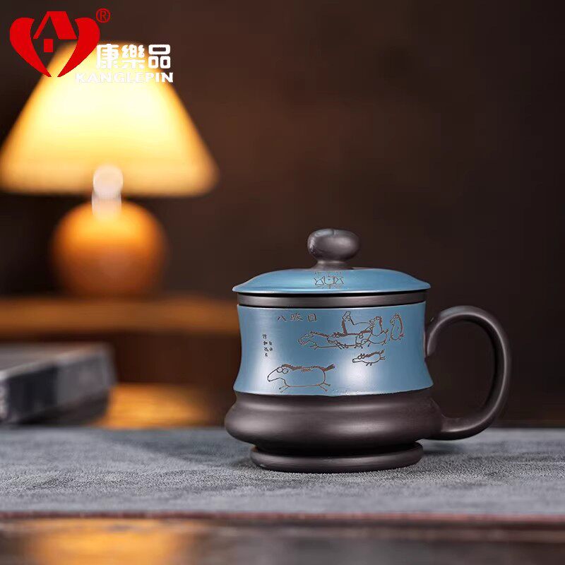 康乐品马年紫砂茶杯2026新款高端纯手工原矿泡茶办公专用男女茶杯图片