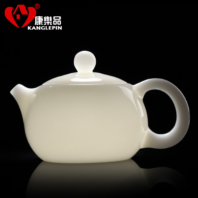 康乐品王存旭大师手工冰晶西施壶高档羊脂玉瓷泡茶壶家用单壶礼品