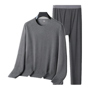 中老年肥佬胖子宽松打底秋衣裤 德绒保暖内衣套装 男秋冬加肥加大码