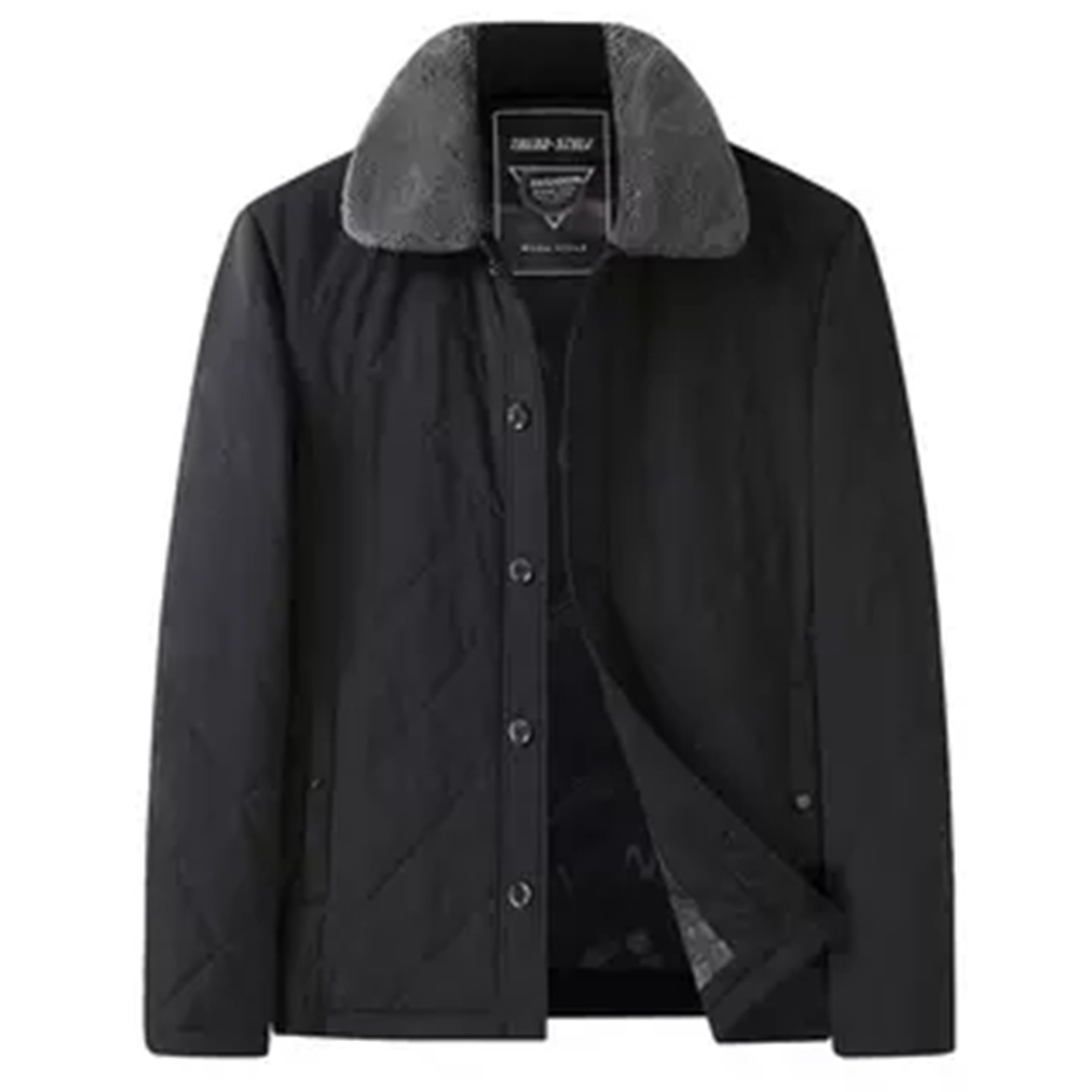 中老年棉服翻领休闲外套大码男袄