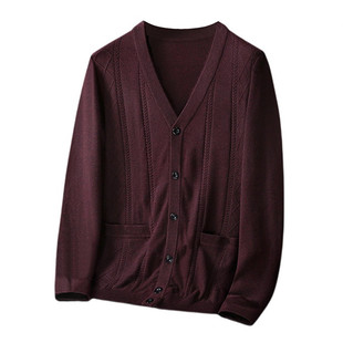 加肥加大码针织毛衣男春秋系扣开衫老年胖子肥佬宽松内搭衫外套薄