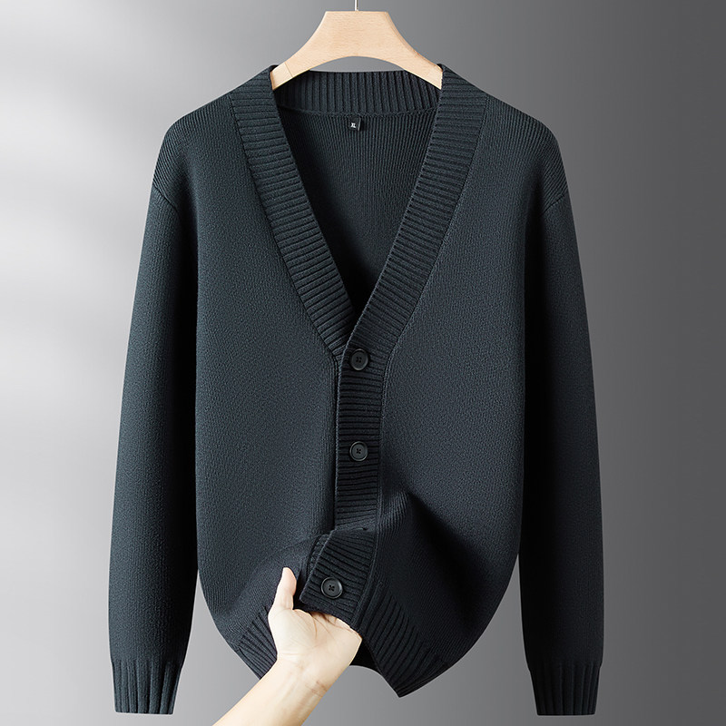男士针织开衫披肩外套加肥加大码胖子男装时尚休闲外搭毛衣春秋潮