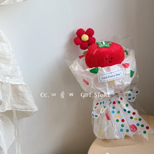 可爱原创西红柿花束水果手捧花蔬菜红苹果永生花生日创意送礼物
