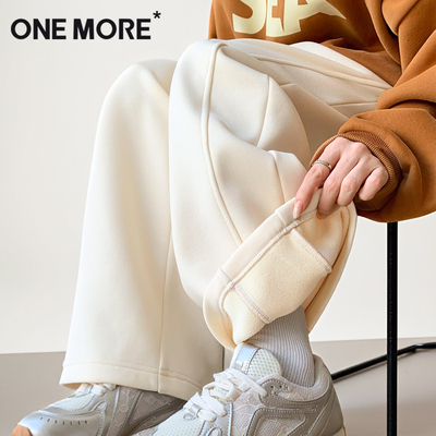 onemore加绒保暖阔腿裤