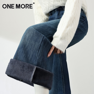 冬季 加厚直筒裤 版 one 裤 女2025新款 型超好看 子Y more加绒牛仔裤