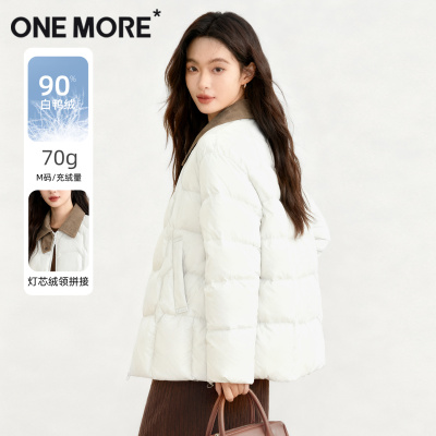 onemore灯芯绒拼接羽绒服