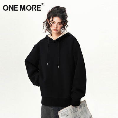 onemore加绒加厚连帽卫衣