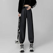 more运动卫裤 2025年新款 时尚 one 简约高腰显瘦百搭束脚休闲九分裤