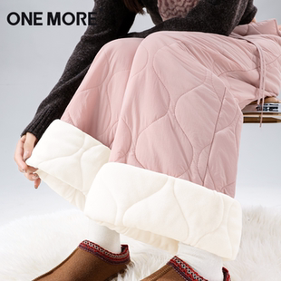 窄版 女士冬季 直筒裤 2025新款 子Y one 粉色东北加绒裤 more加厚棉裤