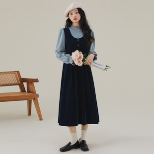 丝绒裙显瘦吊带连衣裙高级感无袖 法式 气质背心裙 more2025秋季 one