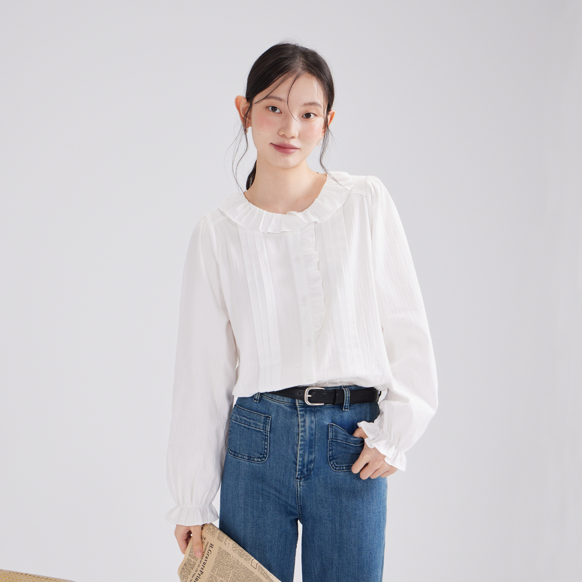 法式娃娃领衬衫女高级感叠穿