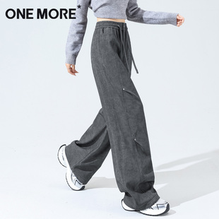 女款 2025新款 高腰弯刀裤 more加绒工装 加厚阔腿裤 裤 棉裤 one 冬季