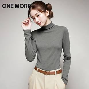 磨毛保暖长袖 女秋冬2025新款 上衣绒德内搭X more半高领打底衫 one
