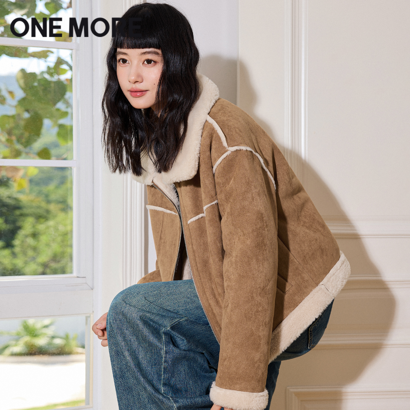 onemore麂皮绒短款外套