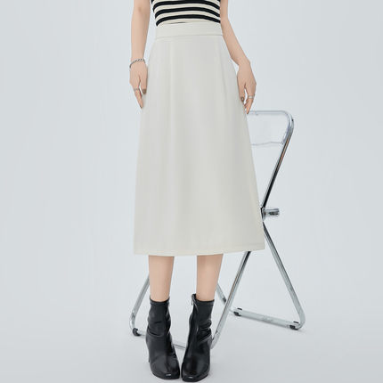 one more半身裙女2025秋季新款a字百搭高腰显瘦休闲中长款包臀裙