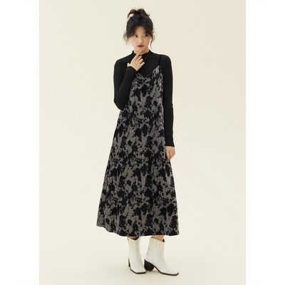 灯芯绒法式onemore吊带裙