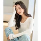 moreU领内搭针织衫 女2025秋冬时尚 修身 one 显瘦百搭长袖 打底上衣