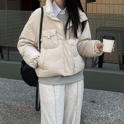 oneMore韩版短款羽绒服