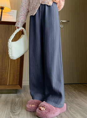 one more文墨2025秋季新款休闲裤女时尚直筒垂感高腰显瘦阔腿长裤