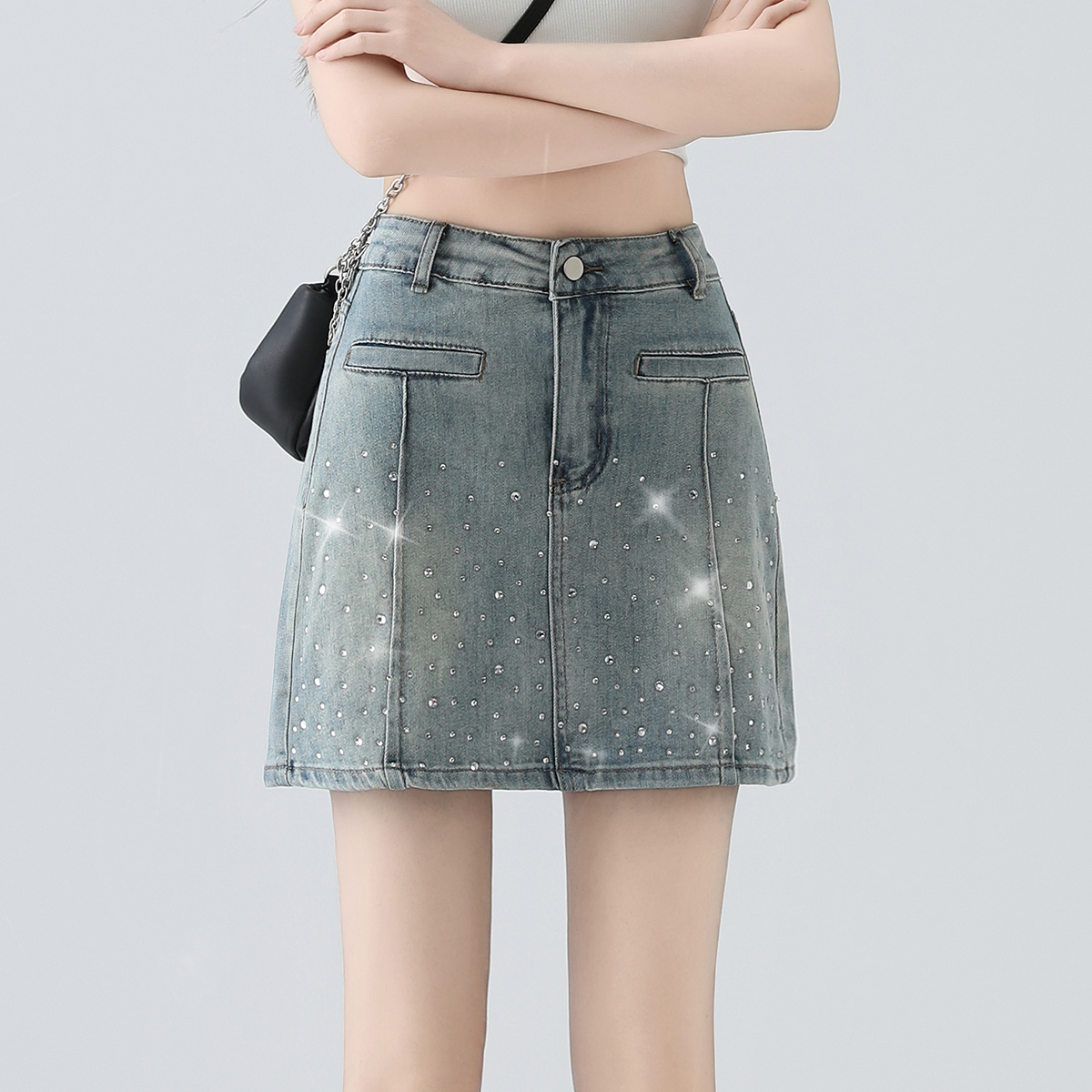 onemore短款韩版通勤A字裙