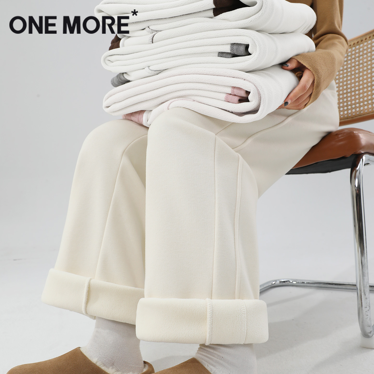 onemore慕斯绒阔腿裤